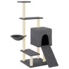 Arbre à chat avec griffoirs en sisal gris foncé 130,5 cm 