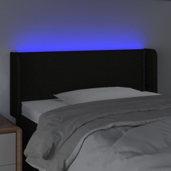 Tête de lit à LED Noir 93x16x78/88 cm Tissu 