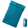 Matelas de camping autogonflant avec oreillers 2 personnes bleu 