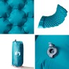 Matelas de camping autogonflant avec oreillers 2 personnes bleu 