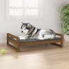 Lit pour chien Marron miel 105,5x75,5x28 cm Bois de pin solide 