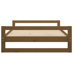 Lit pour chien Marron miel 105,5x75,5x28 cm Bois de pin solide 