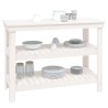 Banc de travail Blanc 110,5x50x80 cm Bois de pin massif 