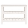 Banc de travail Blanc 110,5x50x80 cm Bois de pin massif 