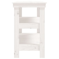 Banc de travail Blanc 110,5x50x80 cm Bois de pin massif 