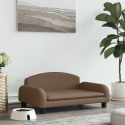 Lit pour chien marron 70x45x30 cm tissu 