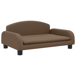 Lit pour chien marron 70x45x30 cm tissu 