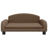 Lit pour chien marron 70x45x30 cm tissu 