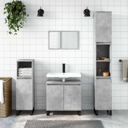 Armoire de bain gris béton 58x33x60 cm bois d'ingénierie 