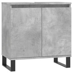 Armoire de bain gris béton 58x33x60 cm bois d'ingénierie 
