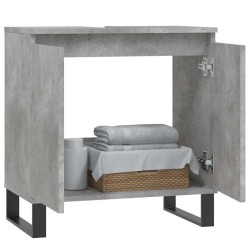 Armoire de bain gris béton 58x33x60 cm bois d'ingénierie 