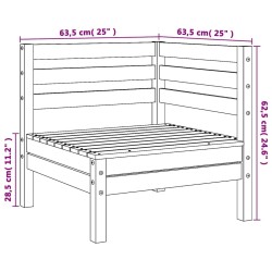 Canapé d'angle de jardin marron miel bois de pin solide 