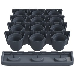 Ensemble de jardinières verticales 12 pcs Anthracite PP 
