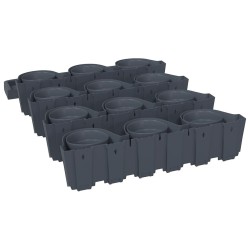 Ensemble de jardinières verticales 12 pcs Anthracite PP 