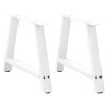 Pieds de table basse en forme de A 2 pièces Blanc 70 x (42-43) cm Acier 