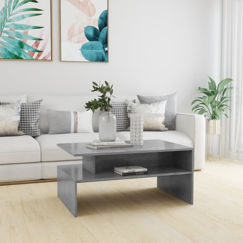 Table basse Gris béton 90x60x42,5 cm Bois d'ingénierie Table basse Gris béton 90x60x42,5 cm Bois d'ingénierie