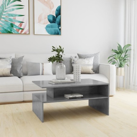 Table basse Gris béton 90x60x42,5 cm Bois d'ingénierie 