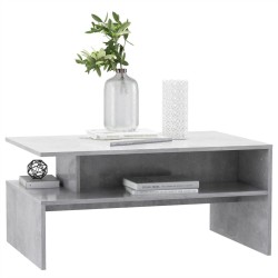 Table basse Gris béton 90x60x42,5 cm Bois d'ingénierie 