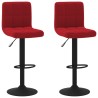 Tabourets de bar lot de 2 rouge bordeaux velours 