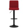 Tabourets de bar lot de 2 rouge bordeaux velours 