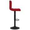 Tabourets de bar lot de 2 rouge bordeaux velours 