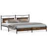 Cadre de lit en métal sans matelas chêne fumé 200x200 cm 
