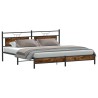 Cadre de lit en métal sans matelas chêne fumé 200x200 cm 