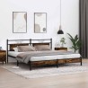 Cadre de lit en métal sans matelas chêne fumé 200x200 cm 