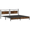 Cadre de lit en métal sans matelas chêne fumé 200x200 cm 