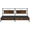 Cadre de lit en métal sans matelas chêne fumé 200x200 cm 