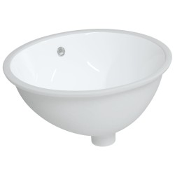 Évier de salle de bain blanc 49x40,5x21 cm ovale céramique 