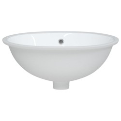 Évier de salle de bain blanc 49x40,5x21 cm ovale céramique 