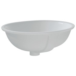 Évier de salle de bain blanc 49x40,5x21 cm ovale céramique 