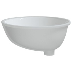 Évier de salle de bain blanc 49x40,5x21 cm ovale céramique 
