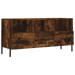 Meuble TV chêne fumé 102x36x50 cm bois d'ingénierie 