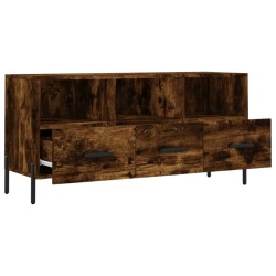 Meuble TV chêne fumé 102x36x50 cm bois d'ingénierie 