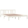 Cadre de lit sans matelas blanc bois massif 150x200 cm 