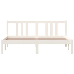 Cadre de lit sans matelas blanc bois massif 150x200 cm 