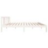 Cadre de lit sans matelas blanc bois massif 150x200 cm 