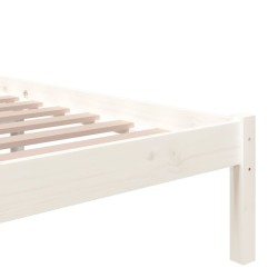 Cadre de lit sans matelas blanc bois massif 150x200 cm 