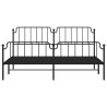Cadre de lit métal sans matelas avec pied de lit noir 193x203cm 