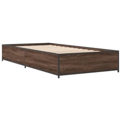 Cadre de lit sans matelas chêne marron 75x190 cm 