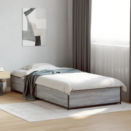 Cadre de lit sans matelas sonoma gris 75x190 cm 