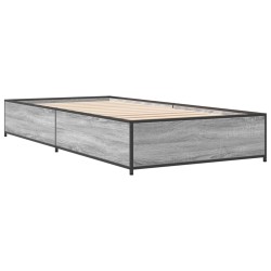 Cadre de lit sans matelas sonoma gris 75x190 cm 