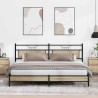 Cadre de lit en métal sans matelas chêne sonoma 200x200 cm 
