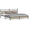 Cadre de lit en métal sans matelas chêne sonoma 200x200 cm 