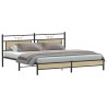 Cadre de lit en métal sans matelas chêne sonoma 200x200 cm 