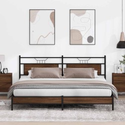 Cadre de lit en métal sans matelas chêne marron 200x200 cm 