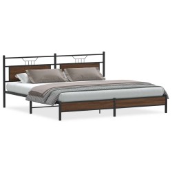 Cadre de lit en métal sans matelas chêne marron 200x200 cm 