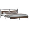 Cadre de lit en métal sans matelas chêne marron 200x200 cm 